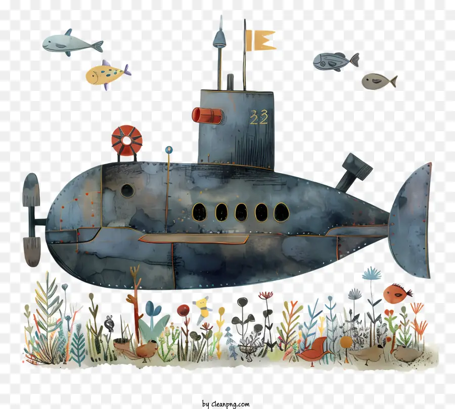 день подводная лодка，Подводная лодка PNG
