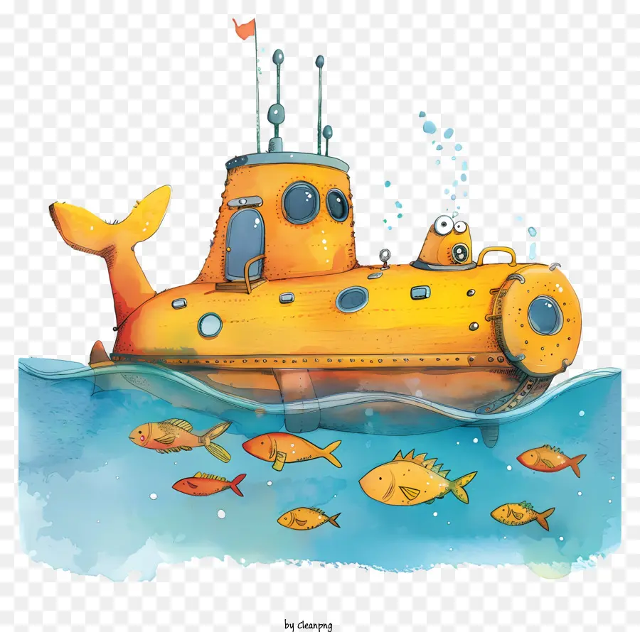 день подводная лодка，Желтая Подводная Лодка PNG