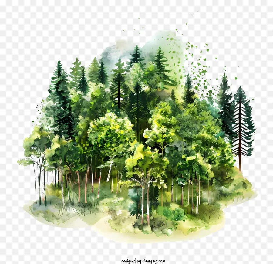Международный день леса，зеленый лес PNG