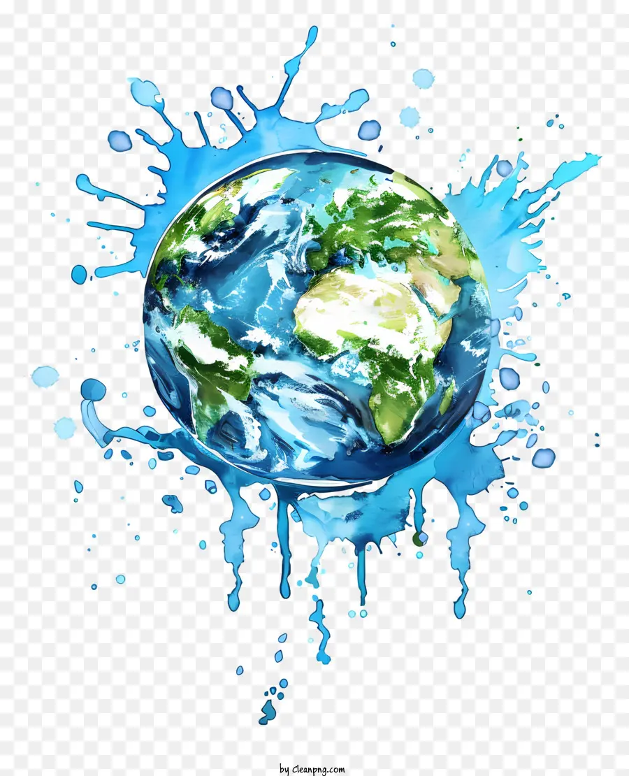 Всемирный День Воды，акварель PNG