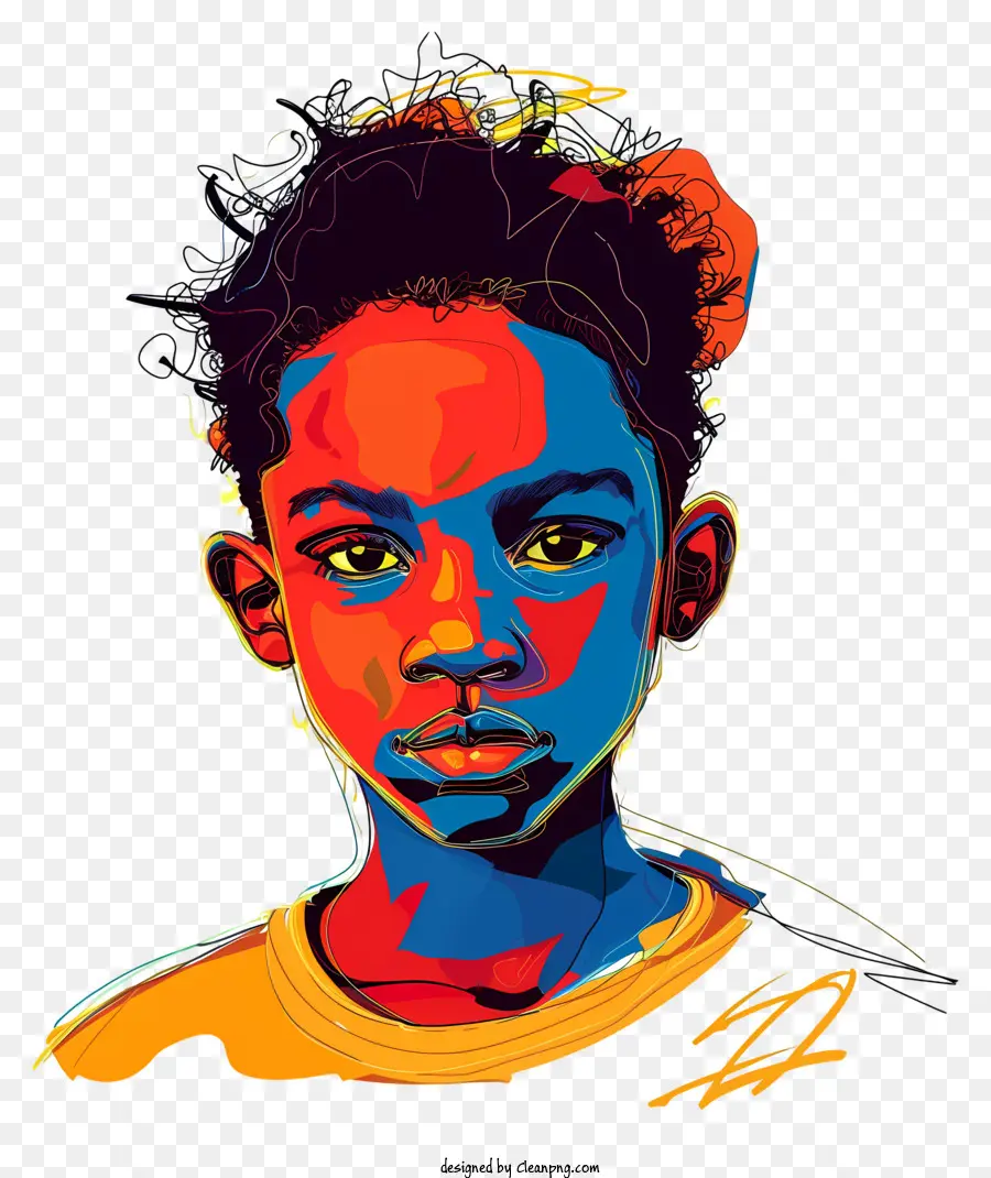 африканский мальчик，цифровая живопись PNG