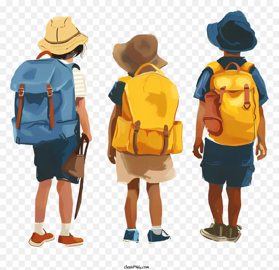 Студенты с рюкзаком，Children PNG