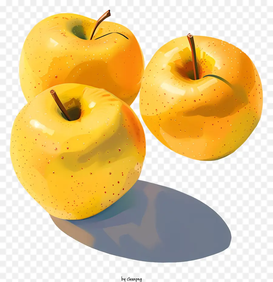 Желтые яблоки，Золотые яблоки PNG