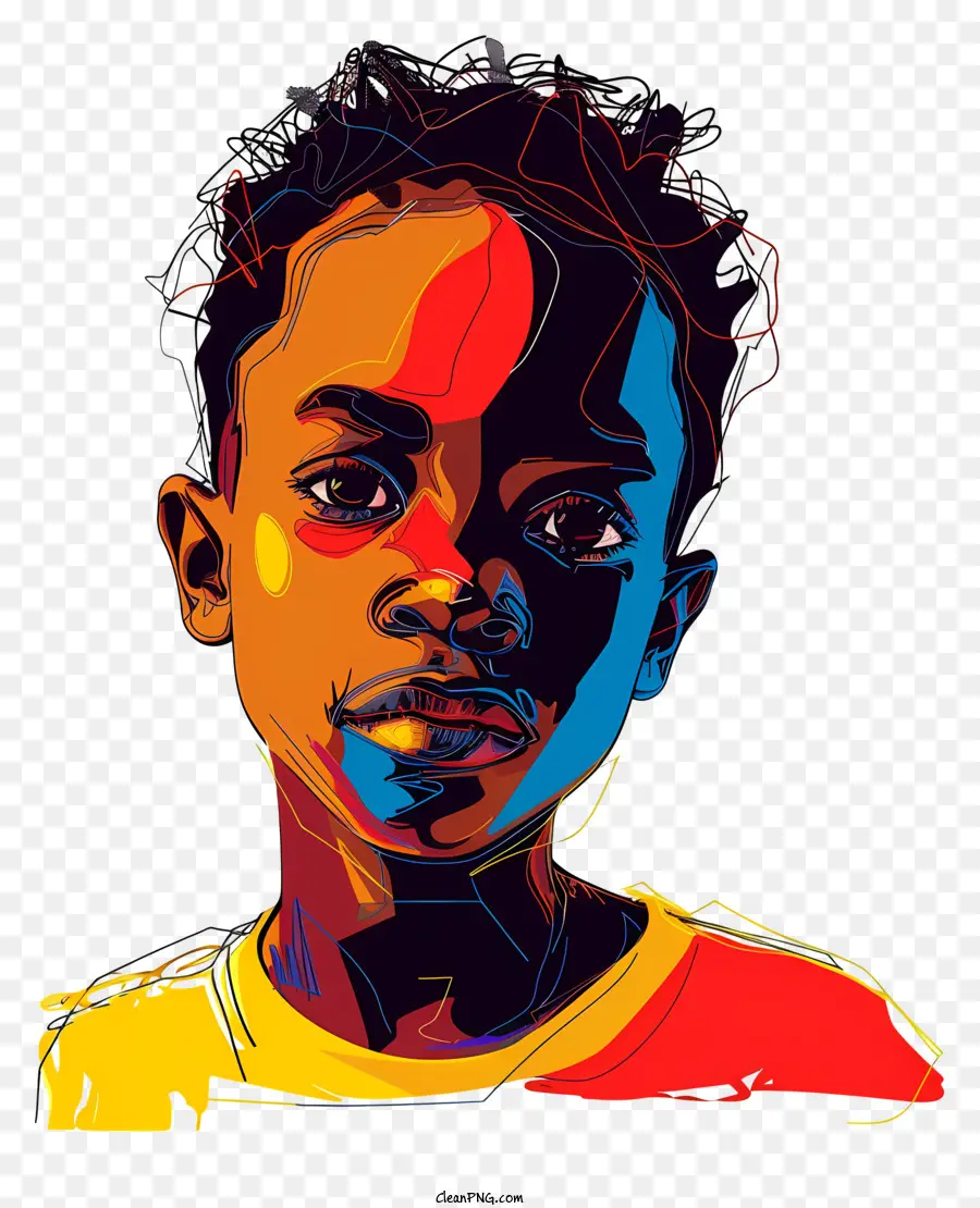 африканский мальчик，портрет PNG