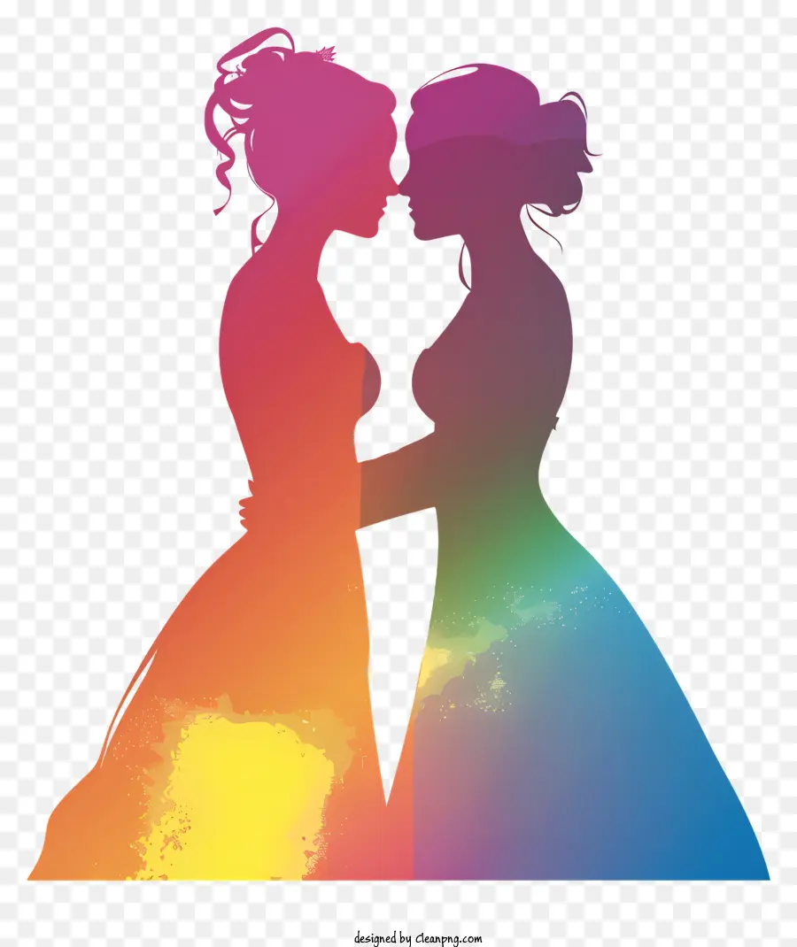 ЛГБТ Свадебная рама，Женщины в платьях PNG