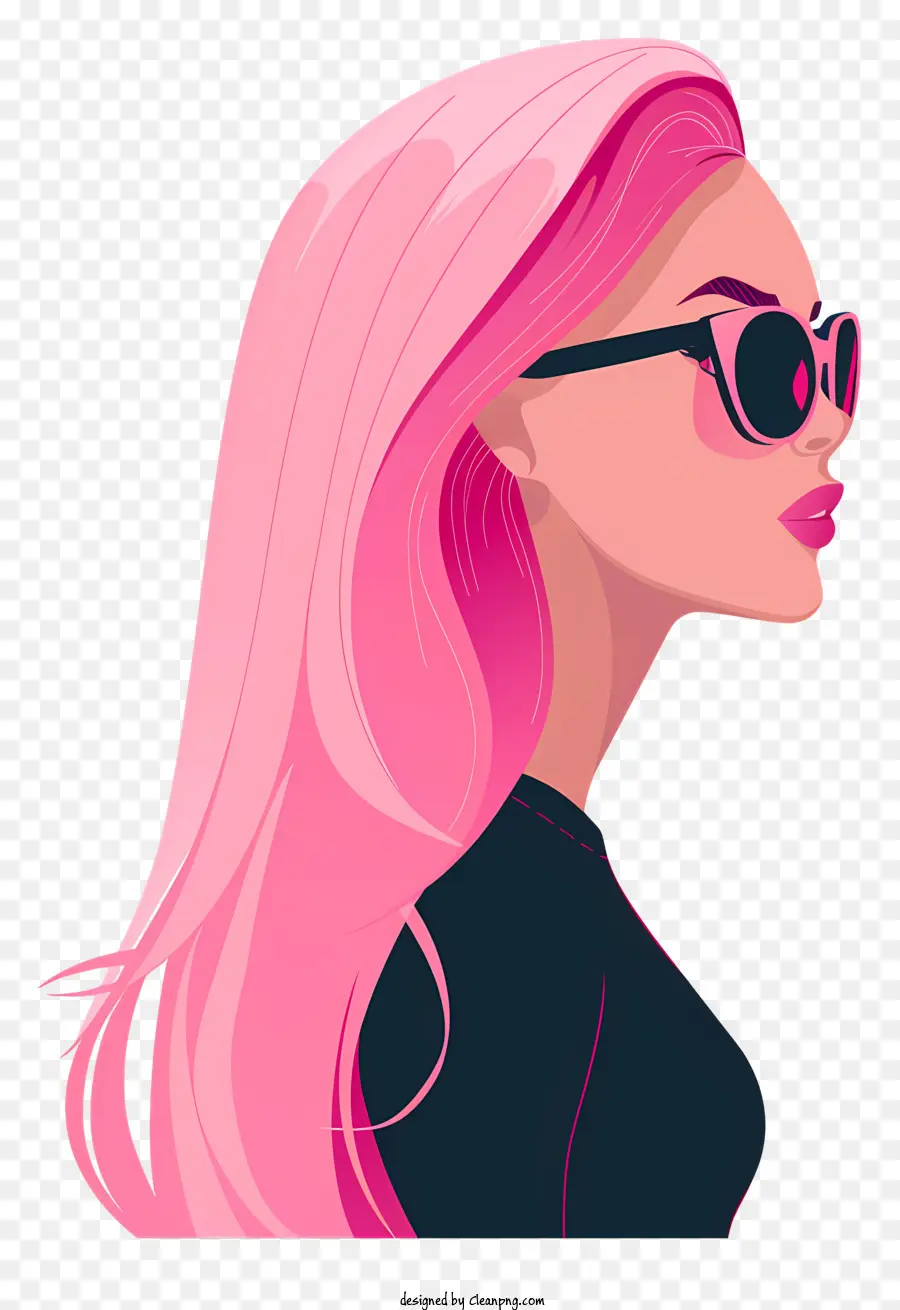 мода девушка，розовые волосы PNG