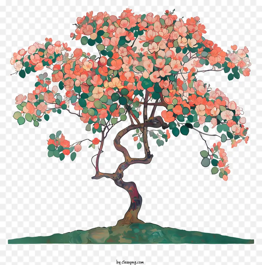 Весеннее дерево，красочное дерево PNG