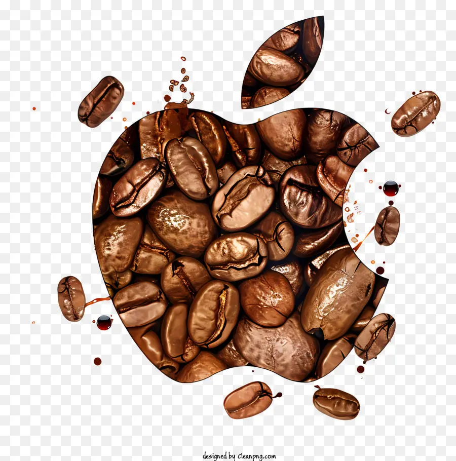 кофе в зернах，черный фон PNG