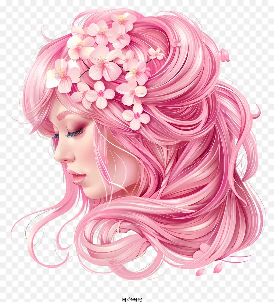 венок，розовые волосы PNG