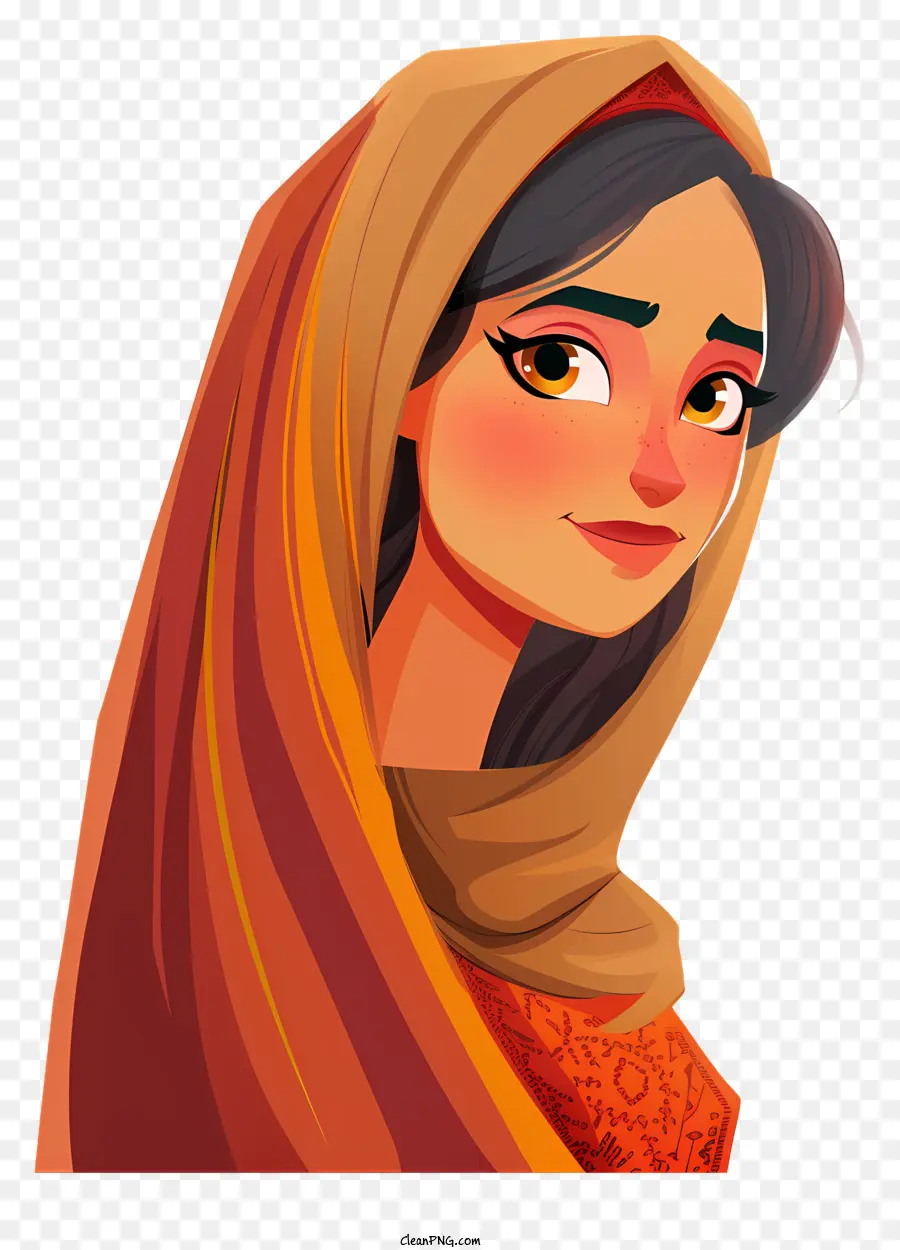 мультфильм женщина с завесой，Хиджаб PNG