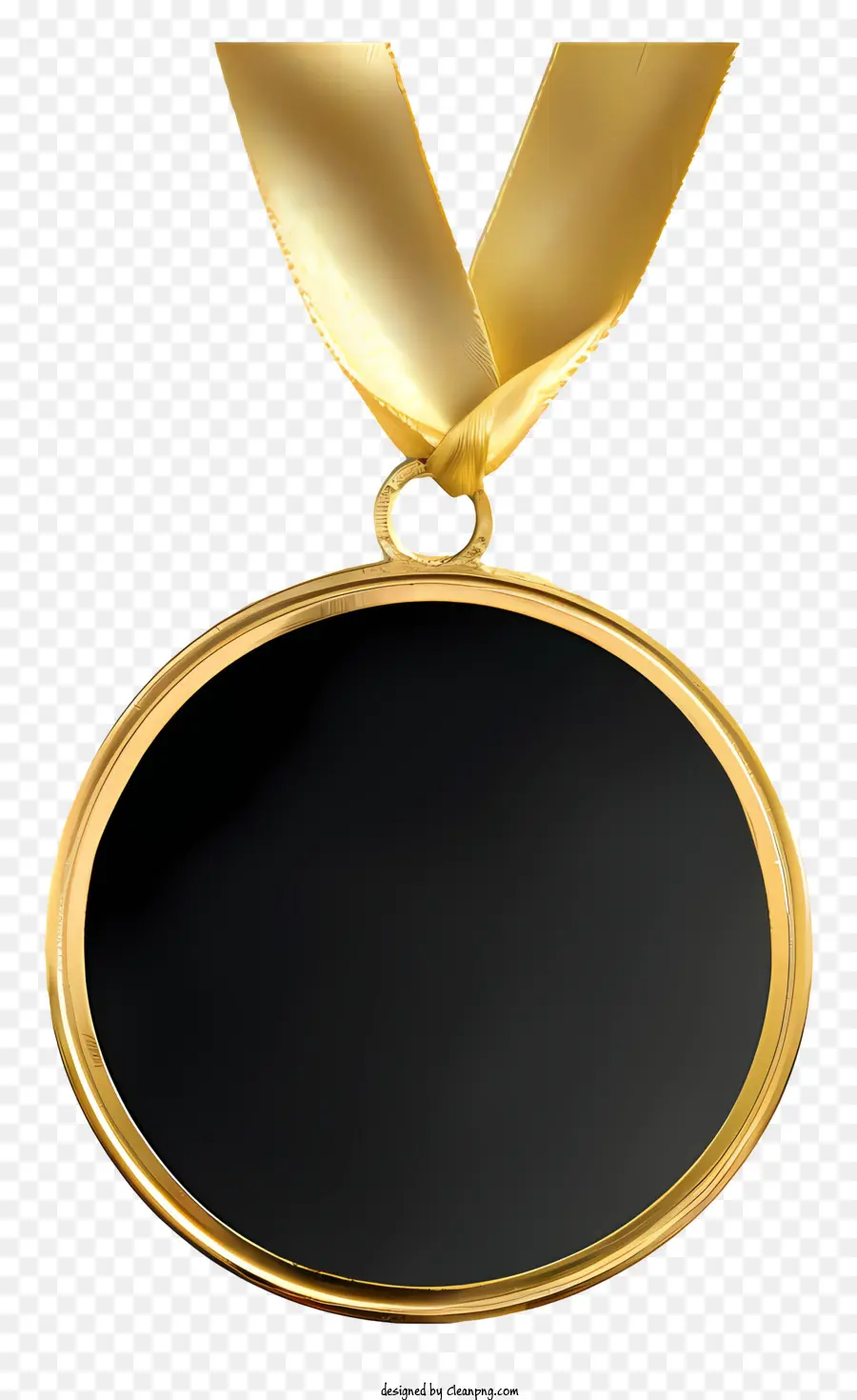 Золотая медаль，черный фон PNG