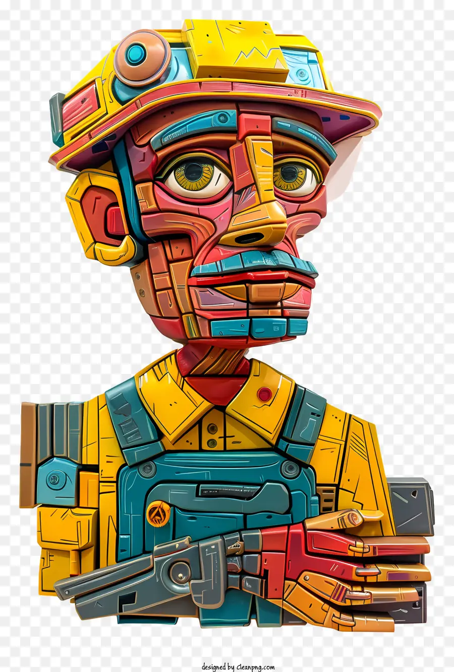Инженер мультфильма，деревянный человек PNG