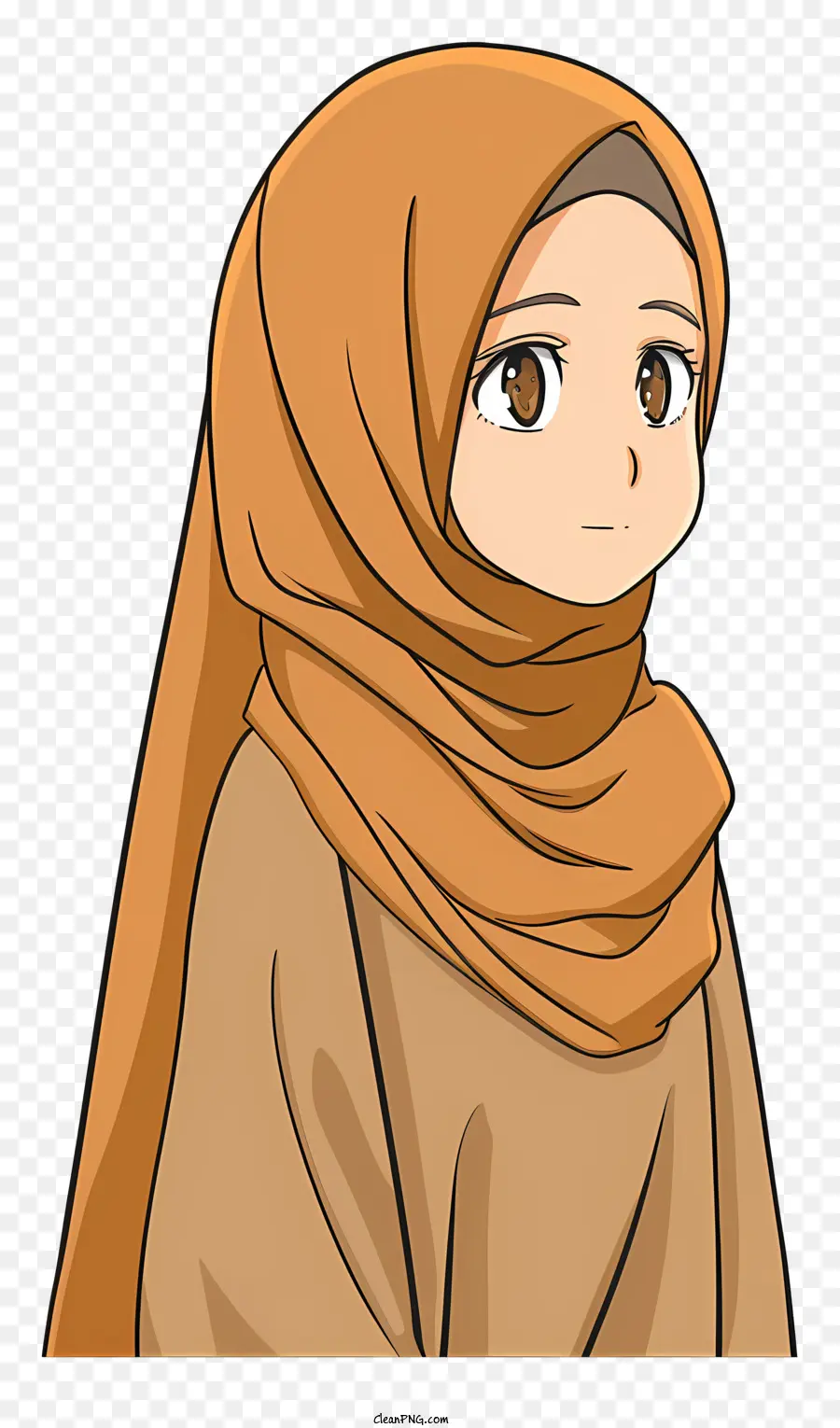 Мусульманская девочка мультфильм，Хиджаб PNG