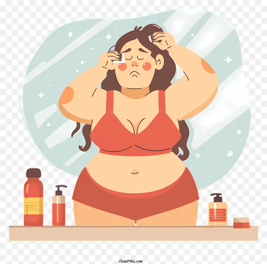 ожирение женщина мультфильм，жирная кожа PNG
