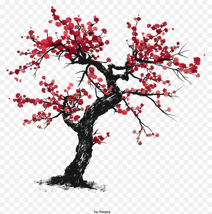 цвет дерева，Красное сакура дерево PNG