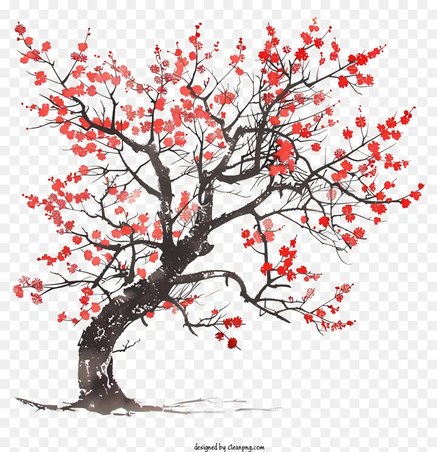 цвет дерева，Красные листья PNG