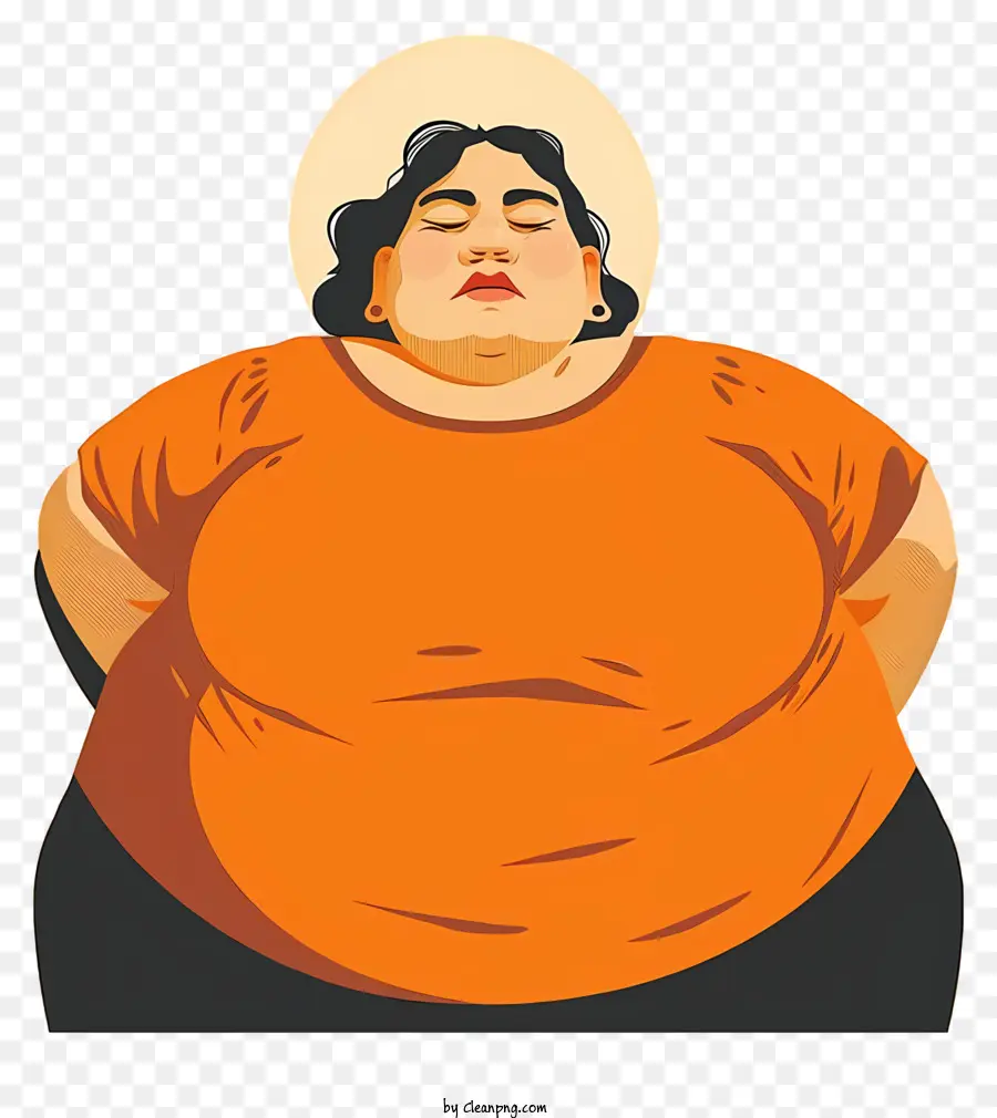 ожирение женщина мультфильм，Медитация PNG