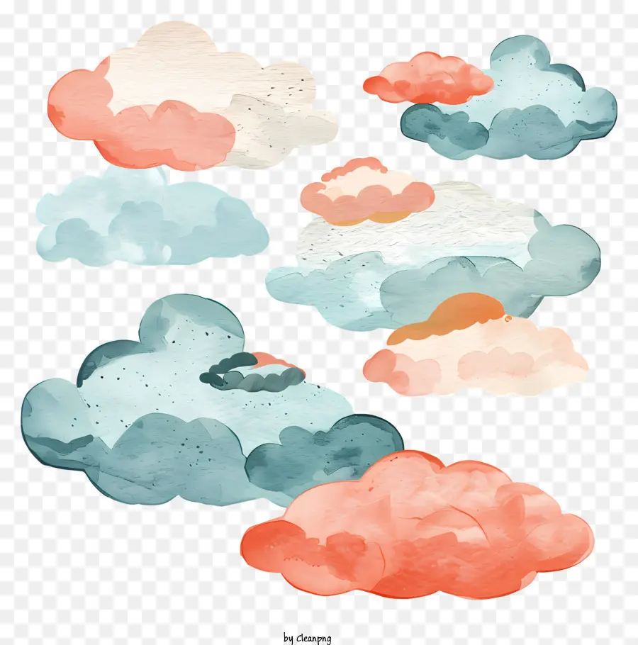 облако，красочные облака PNG