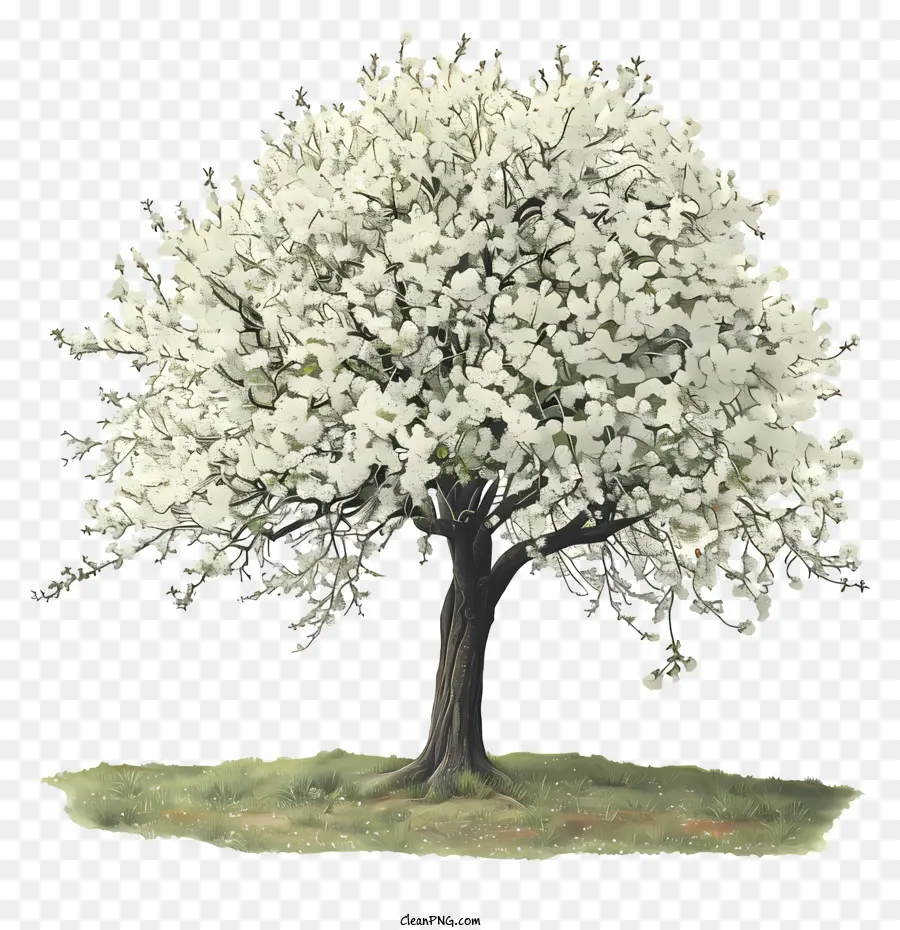 Весеннее дерево，Дерево с белыми цветами PNG