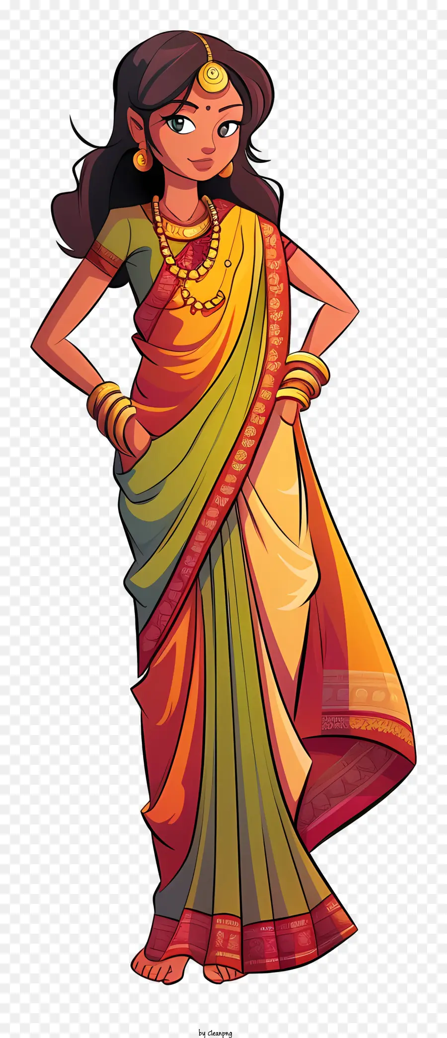 Индийская женщина мультфильм，Индийская культура PNG