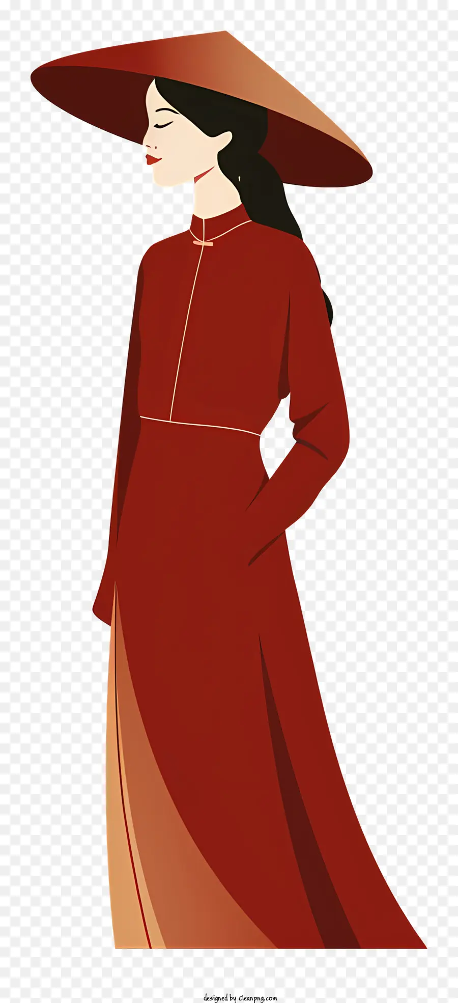 аозай，Женщина в красном платье PNG