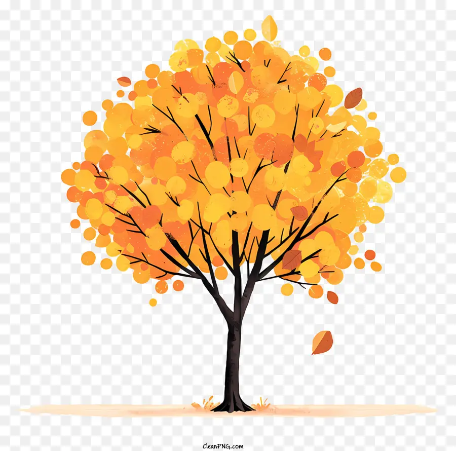осеннее дерево，Дерево с падающими листьями PNG