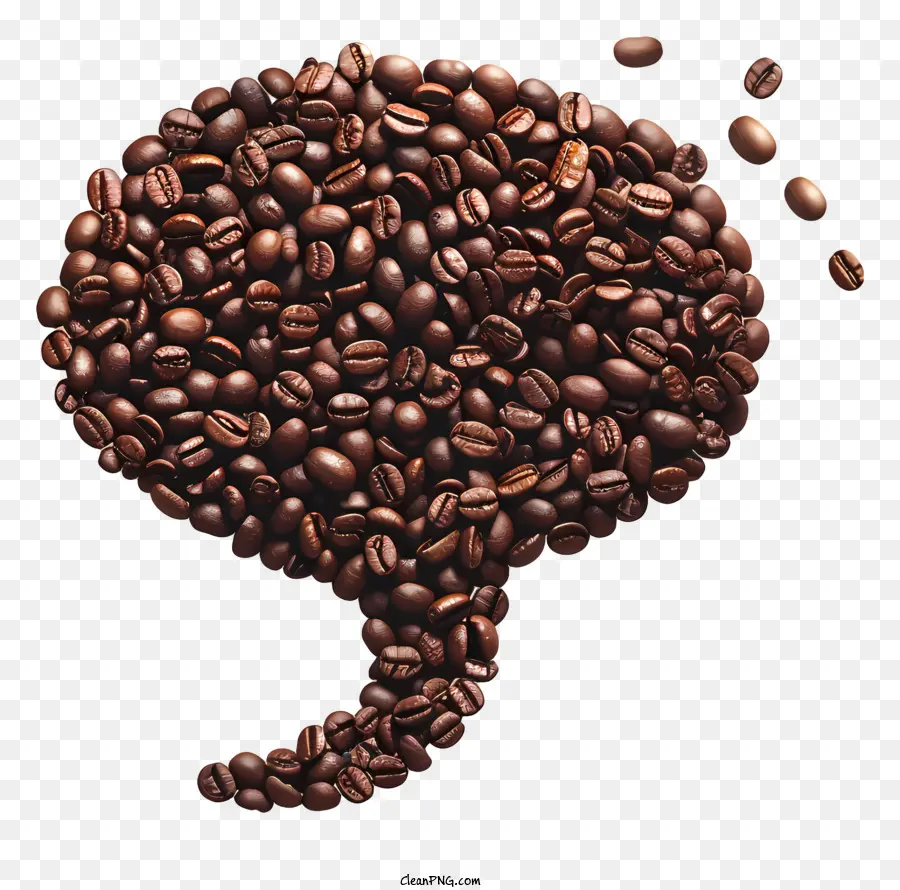 речевой пузырь кофейных зерен，кофе в зернах PNG