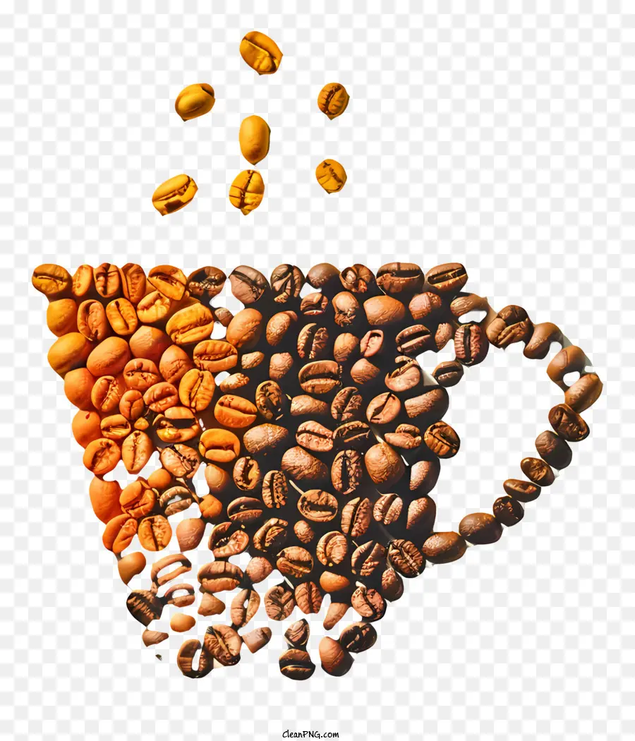 Кофейные зерна чашка，кофе в зернах PNG
