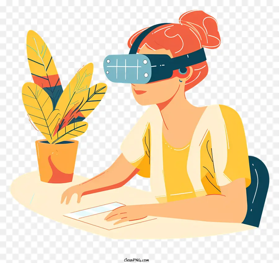 Женщина в виртуальных очках，виртуальная реальность PNG