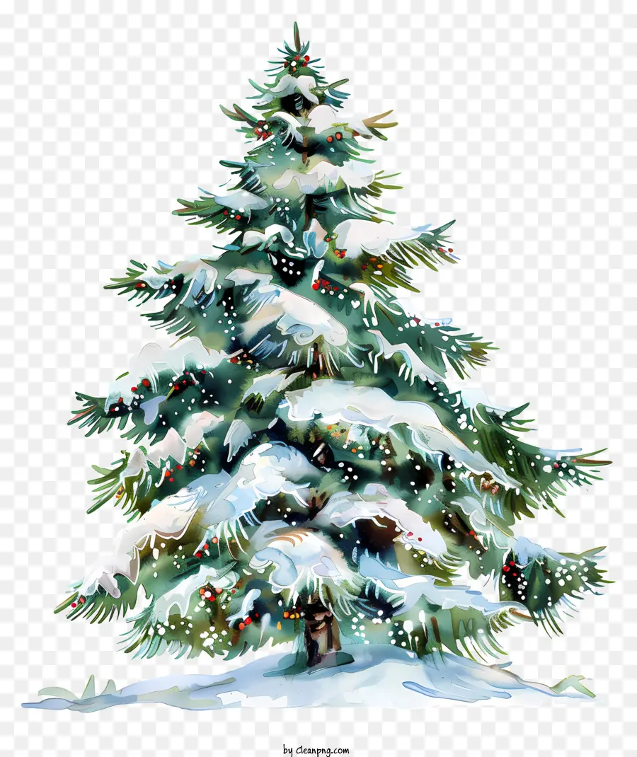 елка，Снежная рождественская елка PNG