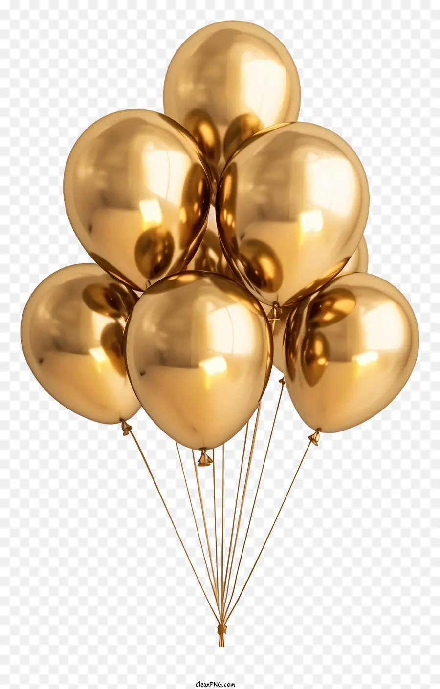Золотые воздушные шары，кластерные воздушные шары PNG
