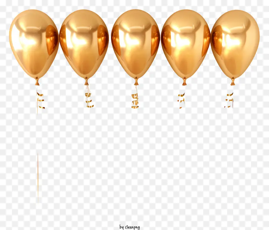 Золотые воздушные шары，золотые шары PNG