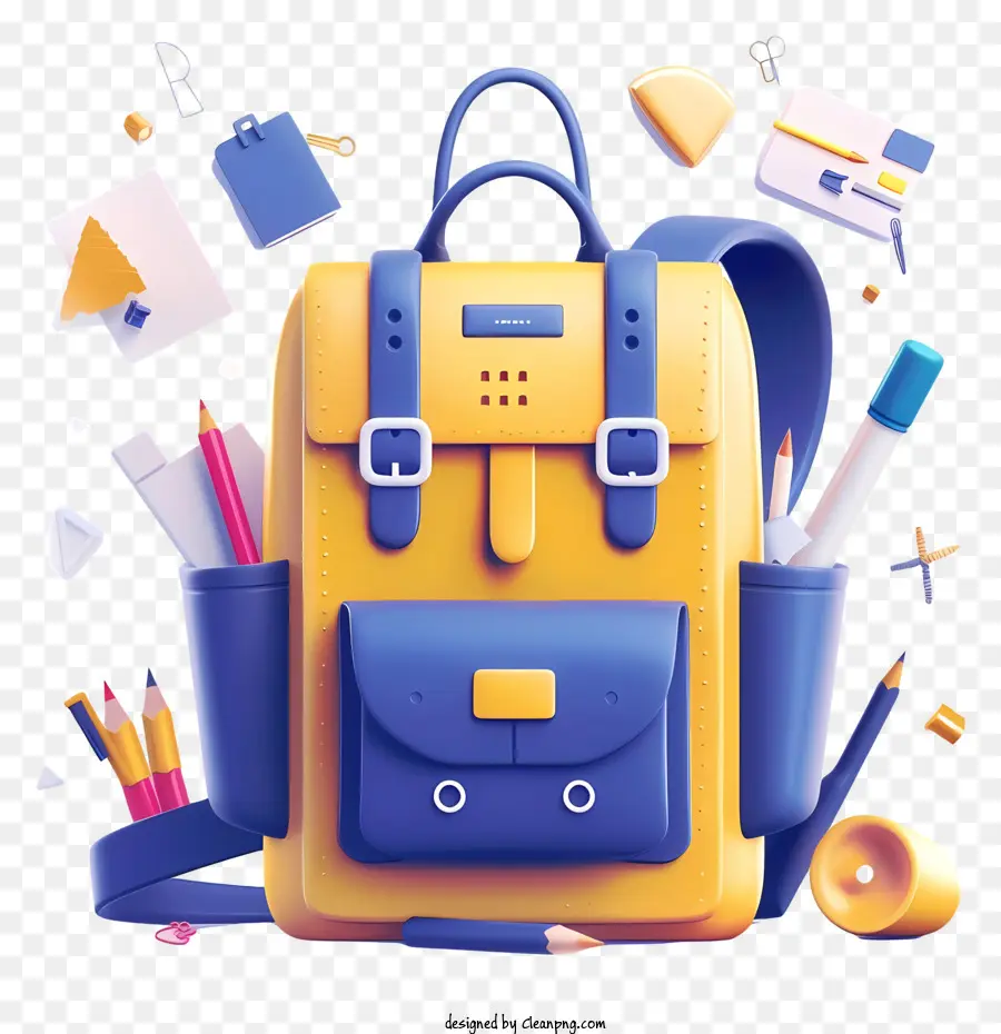 3d School рюкзак，школьный рюкзак PNG