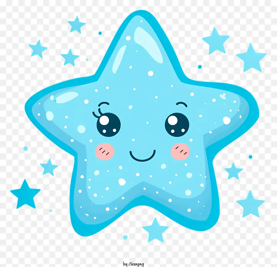 Синяя улыбающаяся звезда，Милая звезда PNG