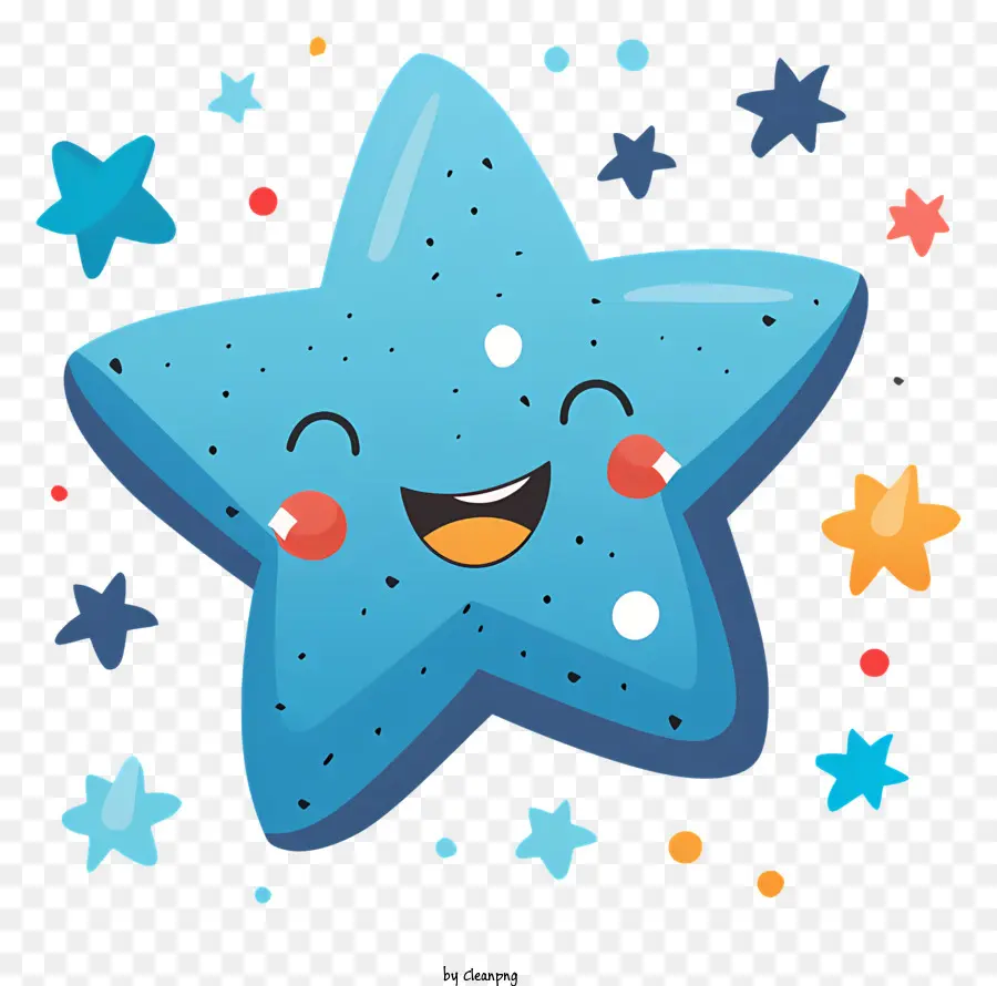 Синяя улыбающаяся звезда，персонажа из мультфильма PNG