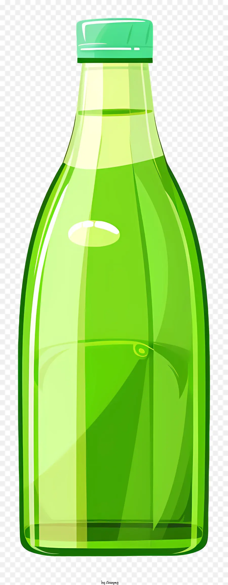 зеленый стеклянный бутылка，круговая база PNG