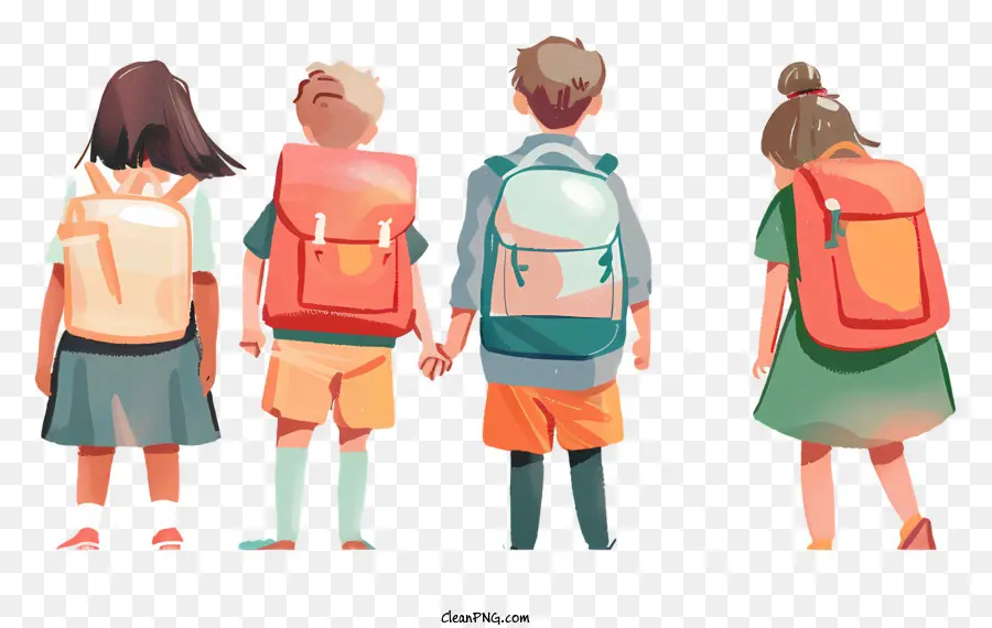 Студенты с рюкзаком，школьная форма PNG