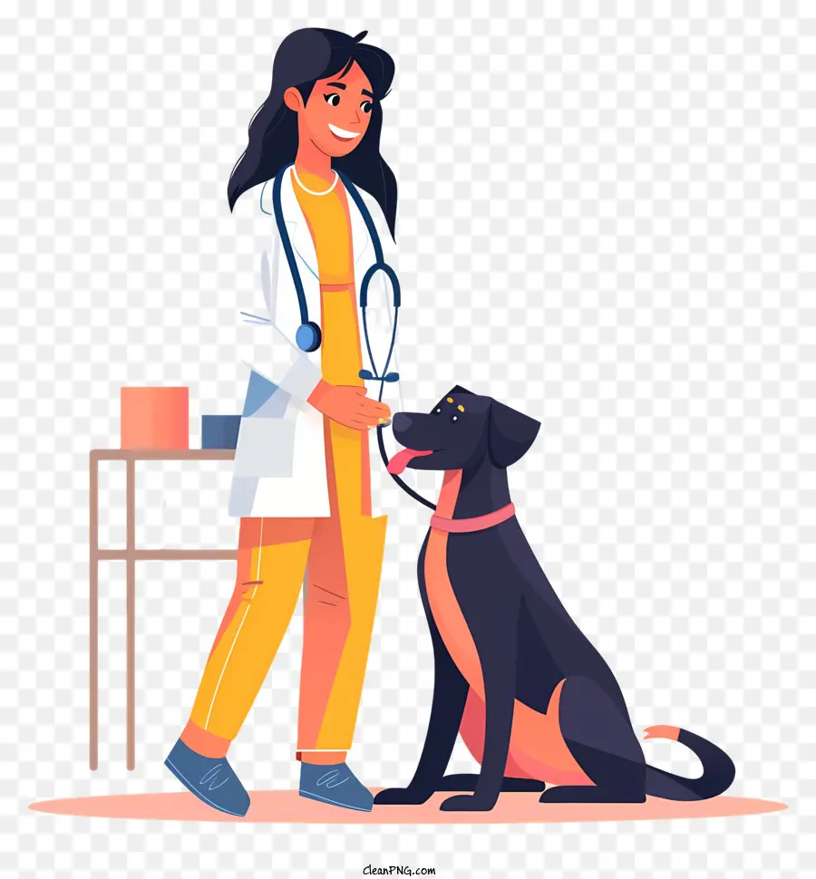 Ветеринар с собакой，ветеринарная клиника PNG