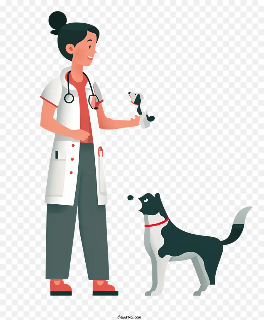 Ветеринар с собакой，ветеринарная помощь PNG