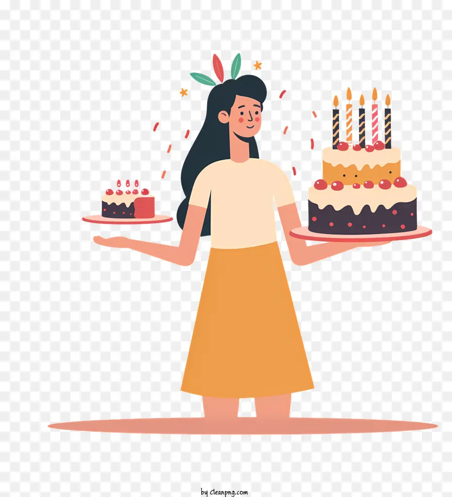 Женщина празднует день рождения，Женщина PNG