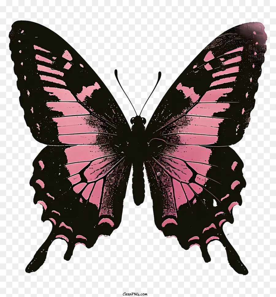 силуэт бабочки，розовая бабочка PNG