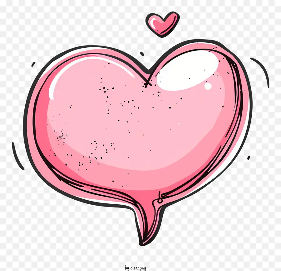 Розовый речевой пузырь，сердце воздушный шар PNG