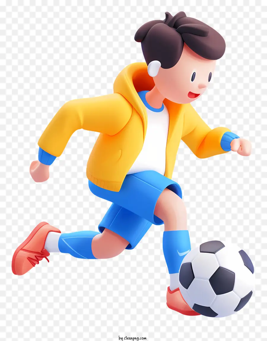 Мальчик играет в футбольный мяч，Soccer PNG