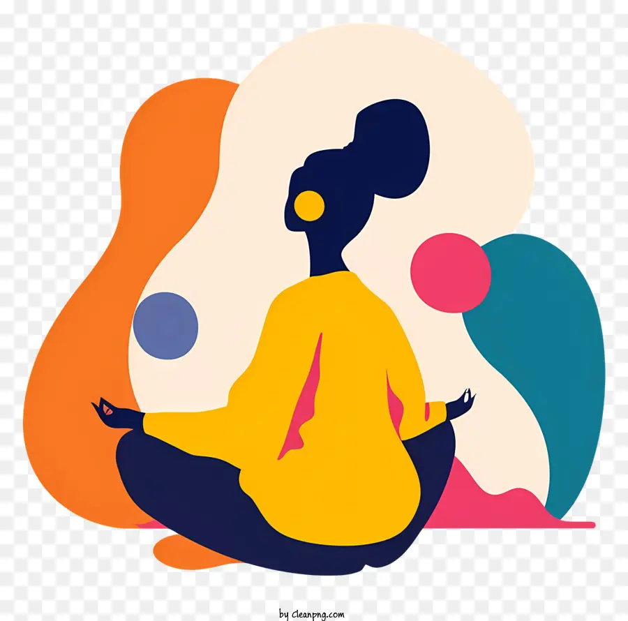 Женщина в позе йоги，Медитация PNG