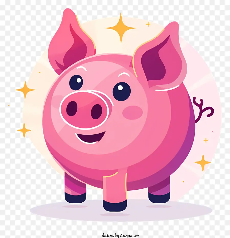 Копилка，розовая свинья PNG