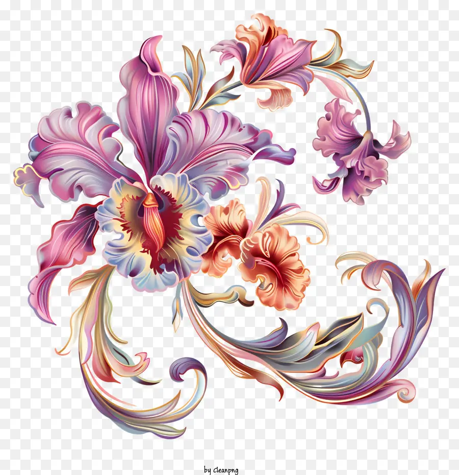 День орхидей，цветочный дизайн PNG