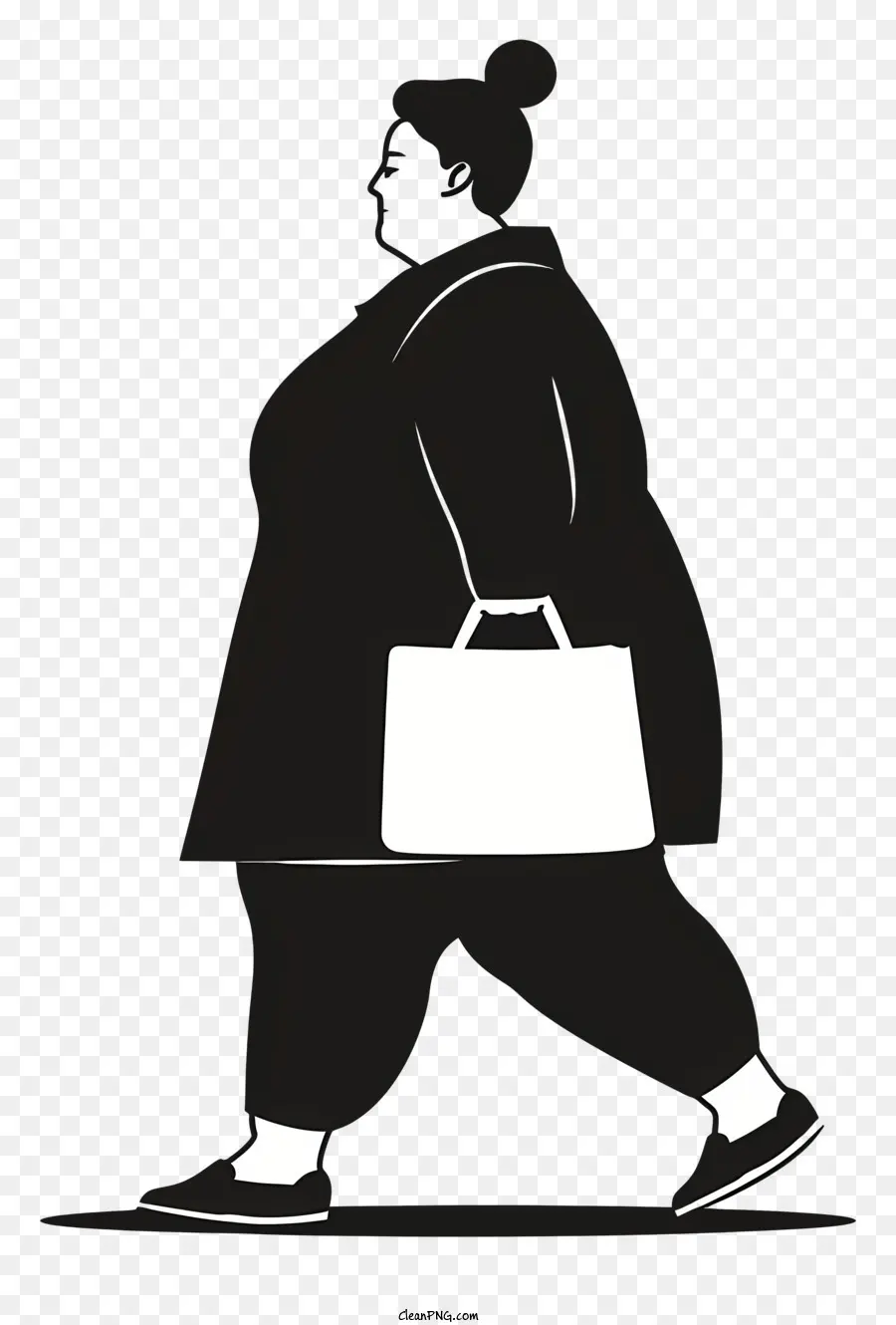 Женщина ходящая с сумкой，силуэт PNG