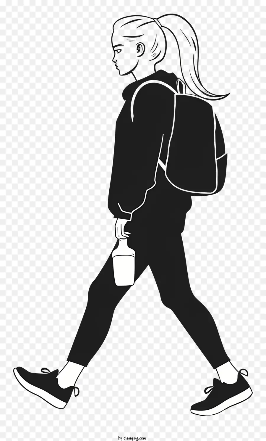 Девушка ходит с рюкзаком，Женщина PNG