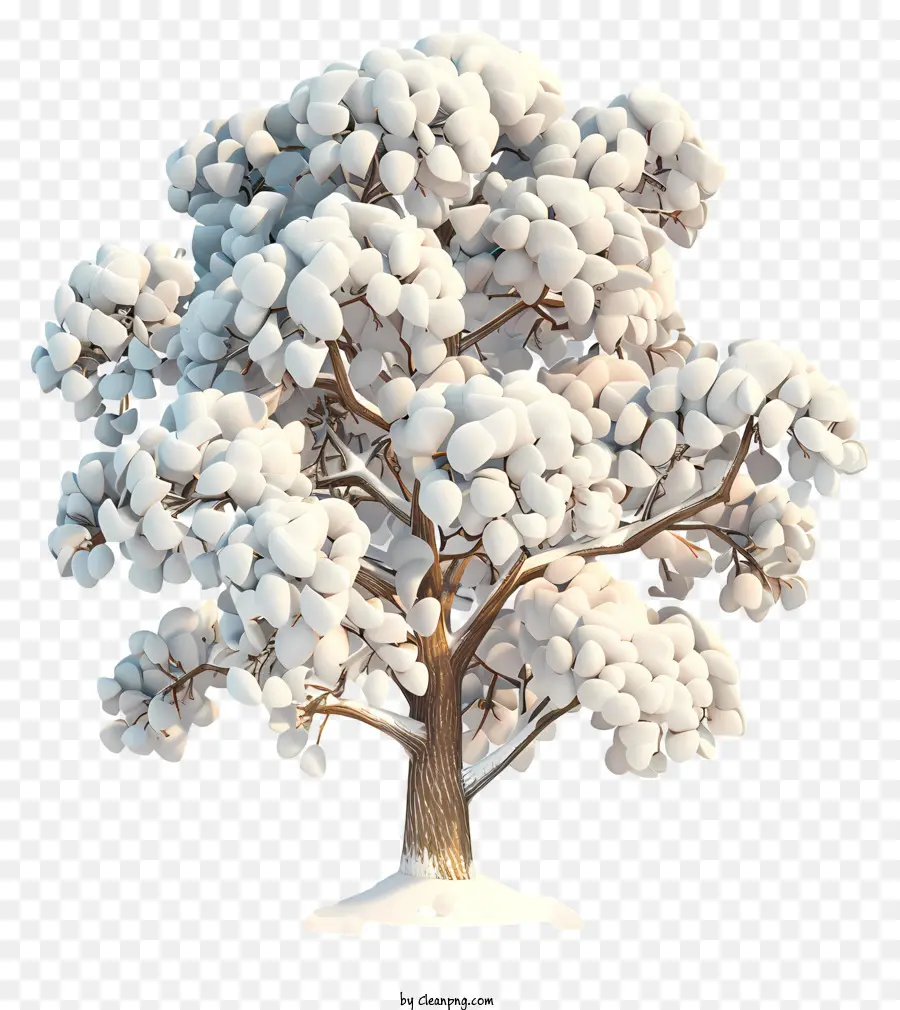 3d Зимнее дерево，снег PNG