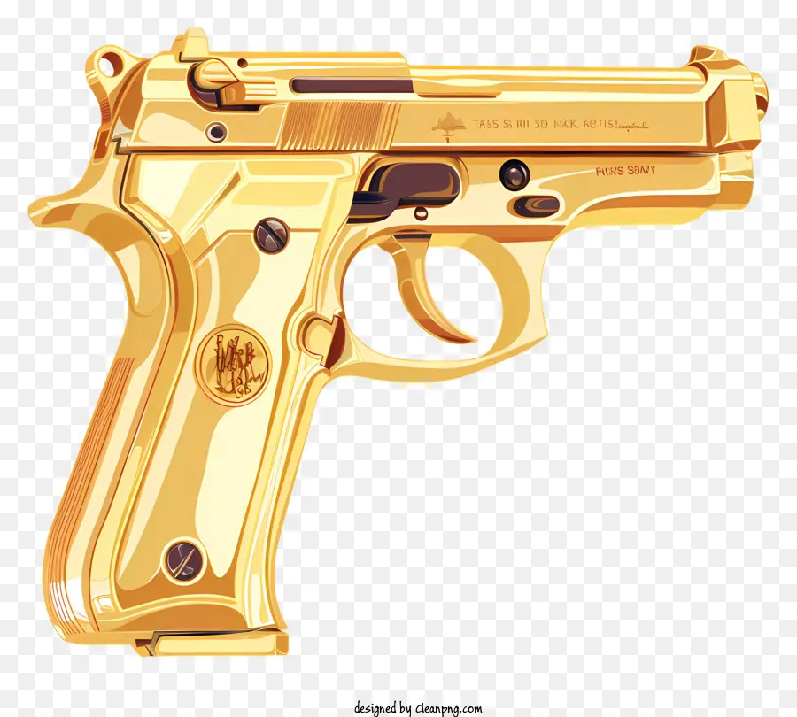 золотой пистолет，Наган PNG